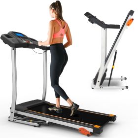 Folding Treadmill 2.5HP 12KM/H, Foldable Home Fitness Equipment with LCD for Walking & Running, Cardio Exercise Machine, 4 Incline Levels, 12 Preset o