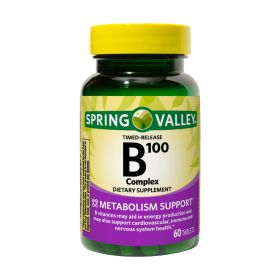 Spring Valley B-100 Complex Timed-Release Tablets Dietary Supplement;  60 Count