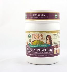 Herbal Henna Powder - Burgundy - W Gloves 0.5Lb Jar oz