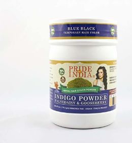 Herbal Indigo Powder - Blue Black - W Gloves 0.5Lb Jar oz