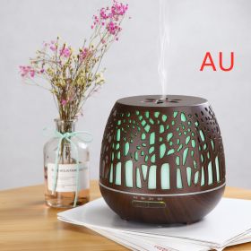 Room essential oil aroma diffuser hollow colorful ultrasonic humidifier (Option: Dark WIFI version-AU)