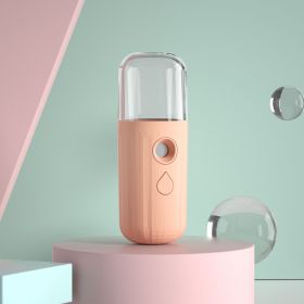Steam Face Cold Spray Mini Portable Charging Mini Face Humidifier (Option: Pink-USB)