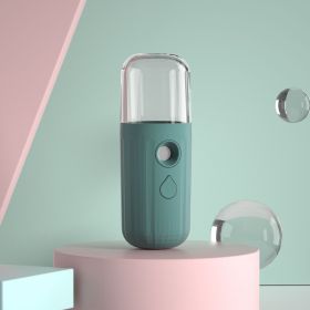 Steam Face Cold Spray Mini Portable Charging Mini Face Humidifier (Option: Green-USB)
