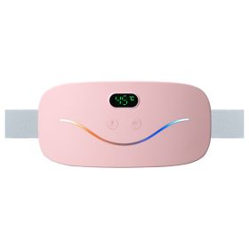 Rechargeable Stomach Heating Belt Dysmenorrhea Vibration Heating Massage Instrument (Option: Girl Pink)