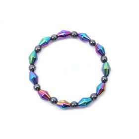 Double-layer Colorful Section Hematite Bracelets Hematite Magnet Bracelet Female (Color: Magnet Colorful Single Row)