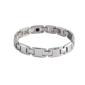 Korean Stainless Steel Metal Jewelry Health Care Magnet Bracelet (Color: Mens silver)