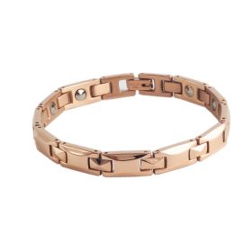 Korean Stainless Steel Metal Jewelry Health Care Magnet Bracelet (Color: Womens rose gold)