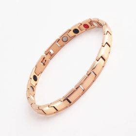 Fashion trend men's and women's magnet bracelet gold magnetite magnetic (Color: rose gold)