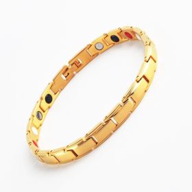 Fashion trend men's and women's magnet bracelet gold magnetite magnetic (Color: gold)