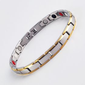 Fashion trend men's and women's magnet bracelet gold magnetite magnetic (Color: silver&gold)