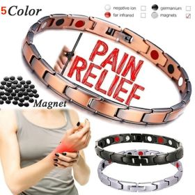 Fashion trend men's and women's magnet bracelet gold magnetite magnetic (Color: silver)