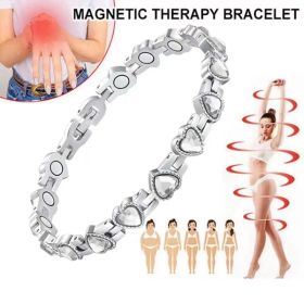 Arthritis Treatment Lymphatic Detoxification Pain Relief Strength Bracelet Women's Adjustable Crystal 3500 Gauss Magnet Jewelrys (Color: 2#)