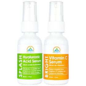 The Serum Set - Vitamin C and Hyaluronic Acid Skincare Gift Set for Tighter;  Hydrated;  and Youthful Skin (1oz) (2oz size: 1oz)