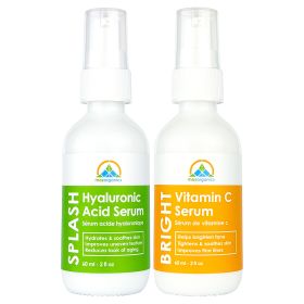 The Serum Set - Vitamin C and Hyaluronic Acid Skincare Gift Set for Tighter;  Hydrated;  and Youthful Skin (1oz) (2oz size: 2oz)
