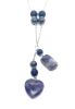 Crystal Heart Dangle Necklace EMF 5G Protection Chakra Healing