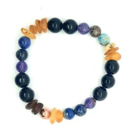 EMF 5G Protection Bracelets Immune Support Chakra Healing Calming Crystals (size: large)
