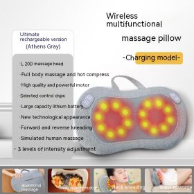 Multifunctional Cushion Back Waist Neck Massager (Option: Charging model-grey)